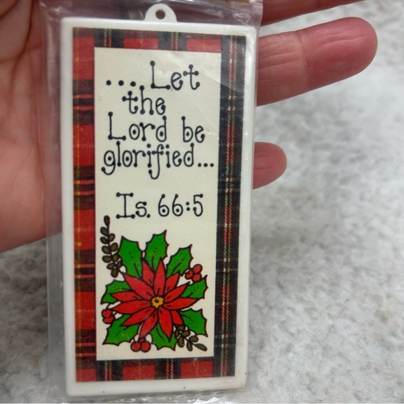 3 Praise Christmas ornaments plastic 4" Jesus is the reason vintage bag #2 - Picture 7 of 12